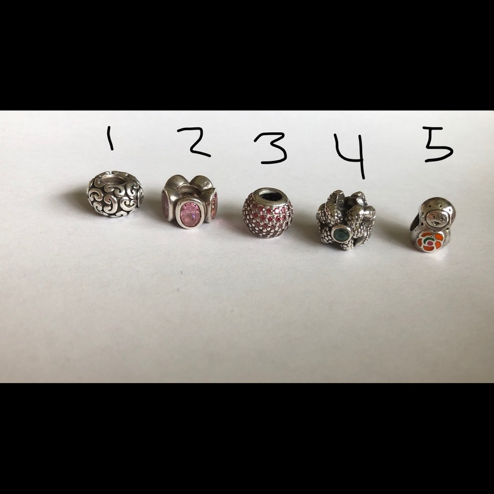 Assorted sterling silver and pave Pandora charms!